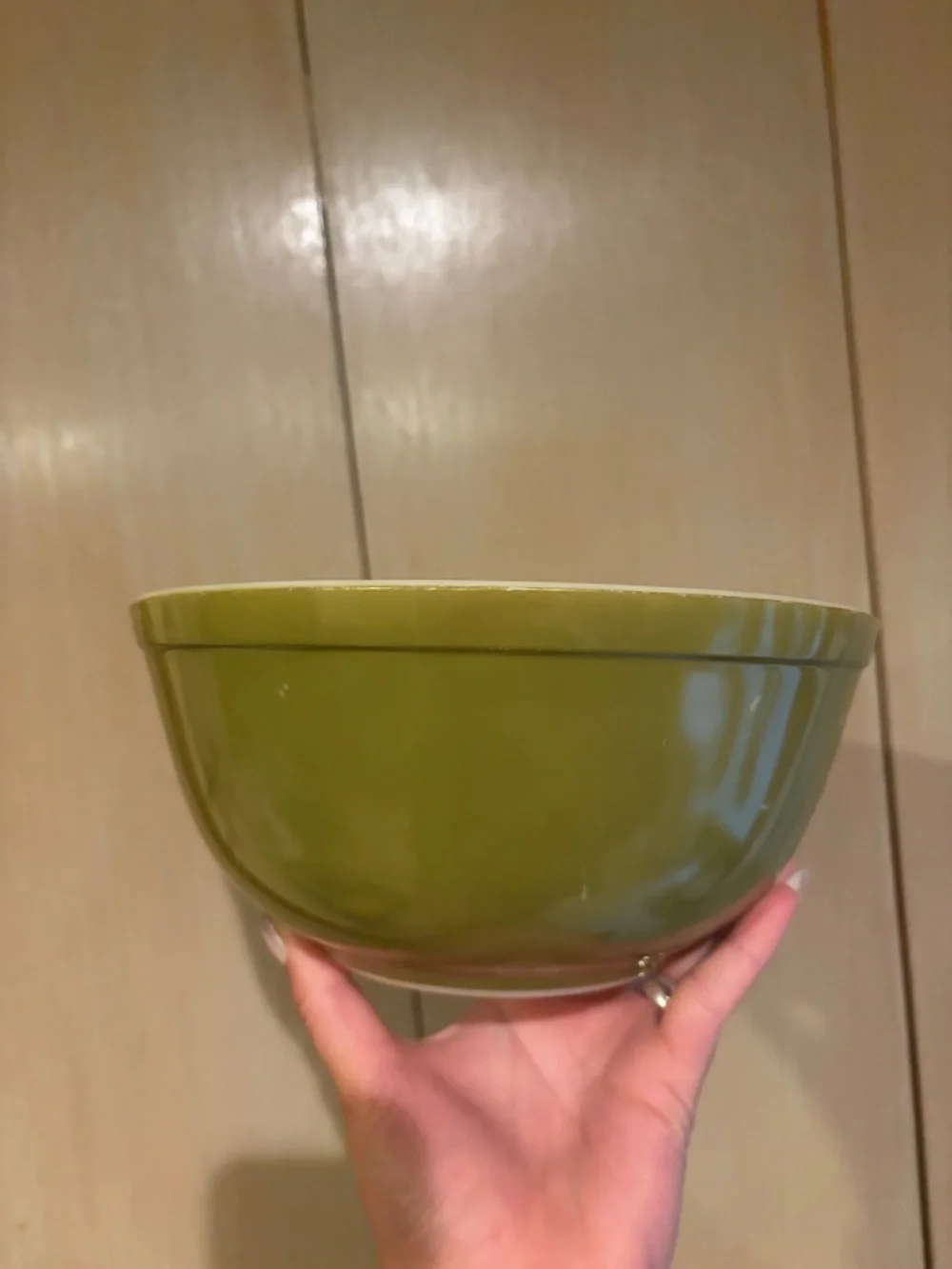 Vintage Pyrex Avocado Green 2 1/2 Qts Mixing Bowl 403 Ovenware USA Kitchenware